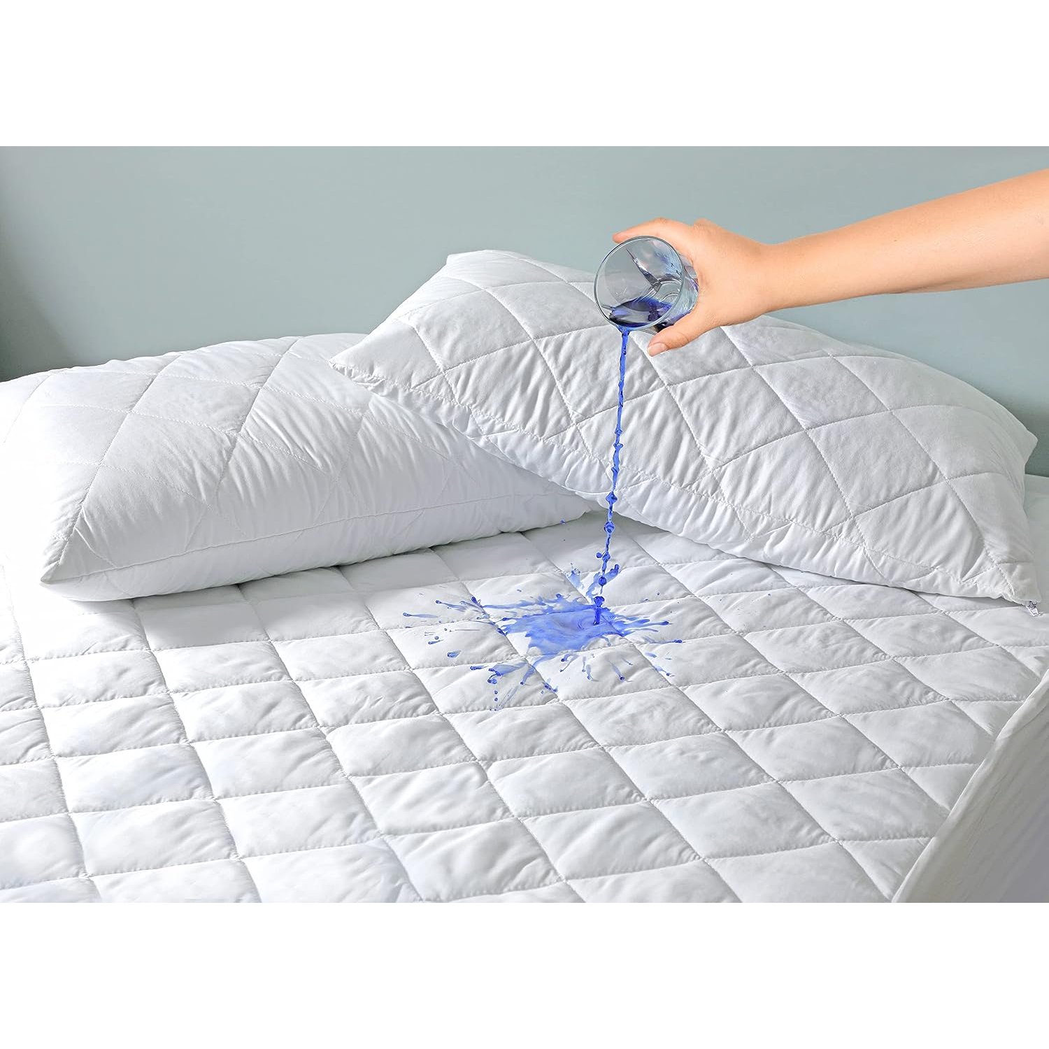 ZNR® Quilted Waterproof Mattress Protectors Super King Size | 40 CM Extra Deep Skirt | Fitted Sheet Style Bed Cover | Hypoallergenic | Dust Mite Proof | Breathable | Noiseless (Super King)