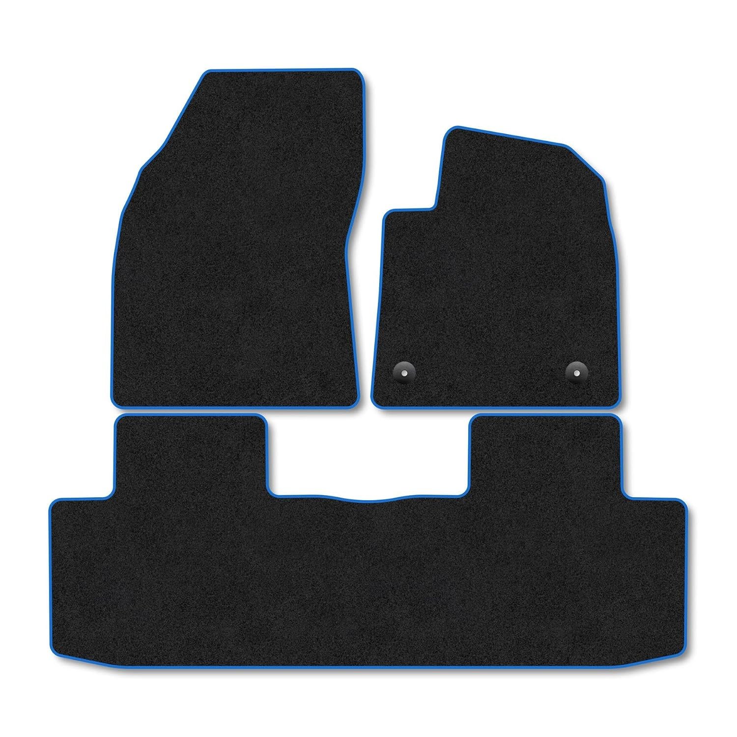 MG S5 (2025+) Car Mats Accessories Tailored Fit Carpet Floor Mats Non Slip Blue Trim Full Coverage Compatible Accessory Front Rear Set Anti Slip Granulated Backing Hand-Finished Clips