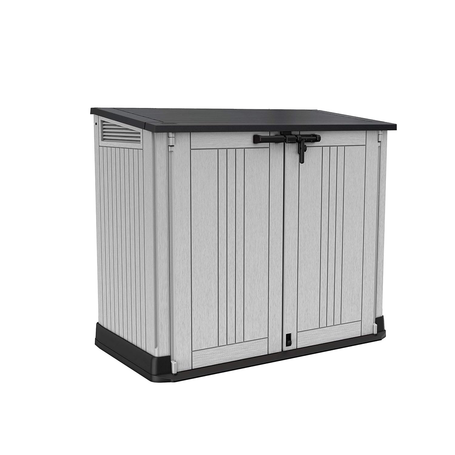 Keter Store It Out Nova Outdoor Garden Furniture Storage Shed Light Grey with Dark Grey Lid | Fade Free | All Weather Resistant | Safe and Secure | Zero Maintenance | 5 year Warranty