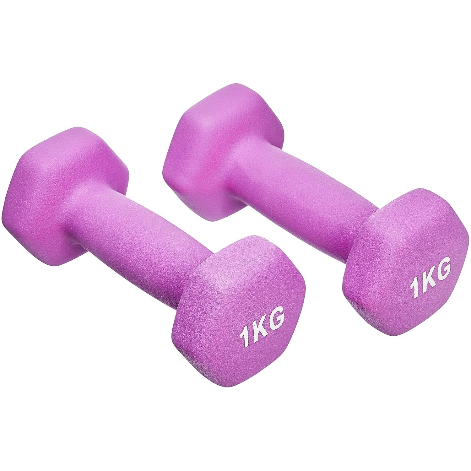 Amazon Basics Neoprene Dumbbell Weights Set with Stand, 1.5, 3, 5 kg Pairs