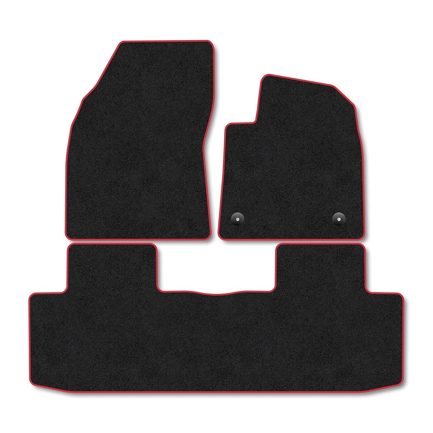 MG S5 (2025+) Car Mats Accessories Tailored Fit Carpet Floor Mats Non Slip Red Trim Full Coverage Compatible Accessory Front Rear Set Anti Slip Granulated Backing Hand-Finished Clips