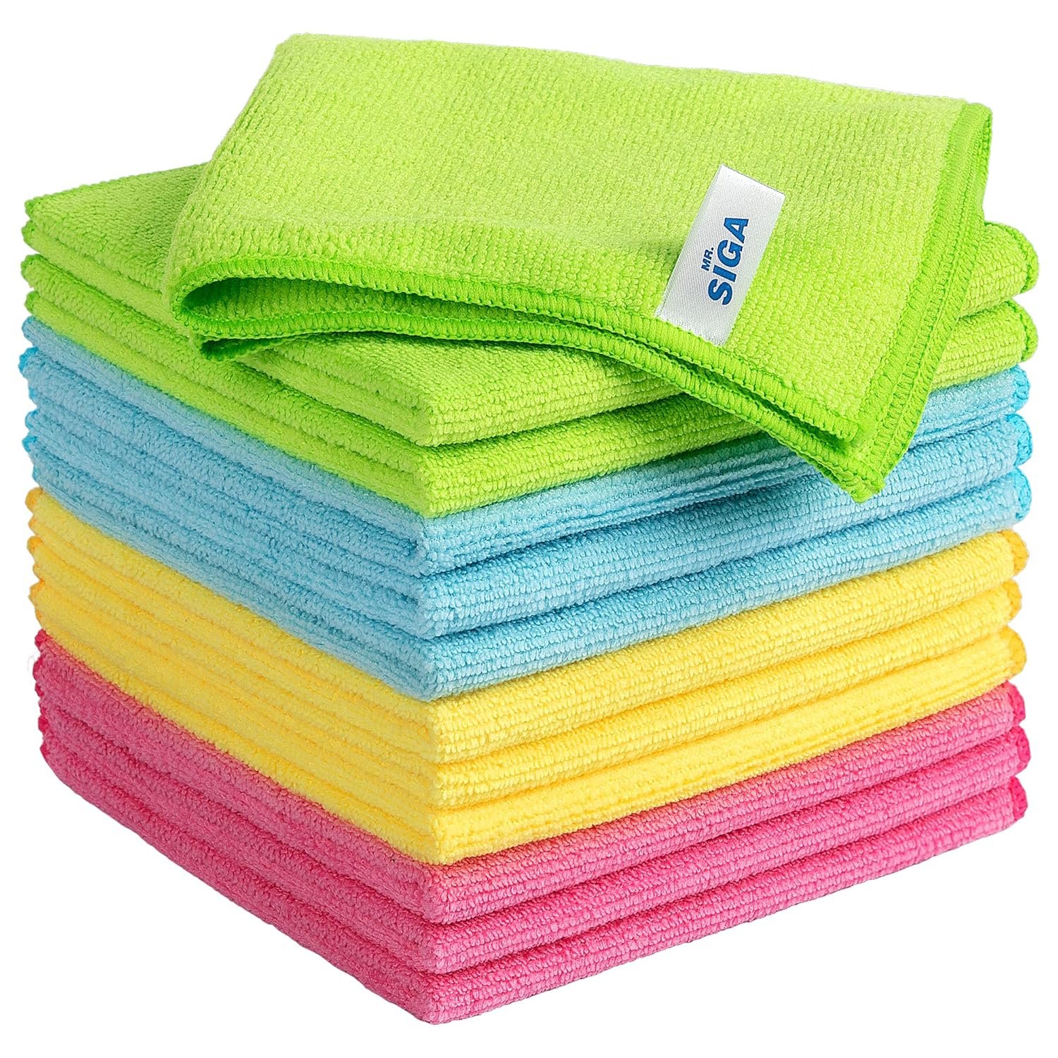 MR.SIGA Microfiber Cleaning Cloth,Pack of 12, Size:32 x 32 cm