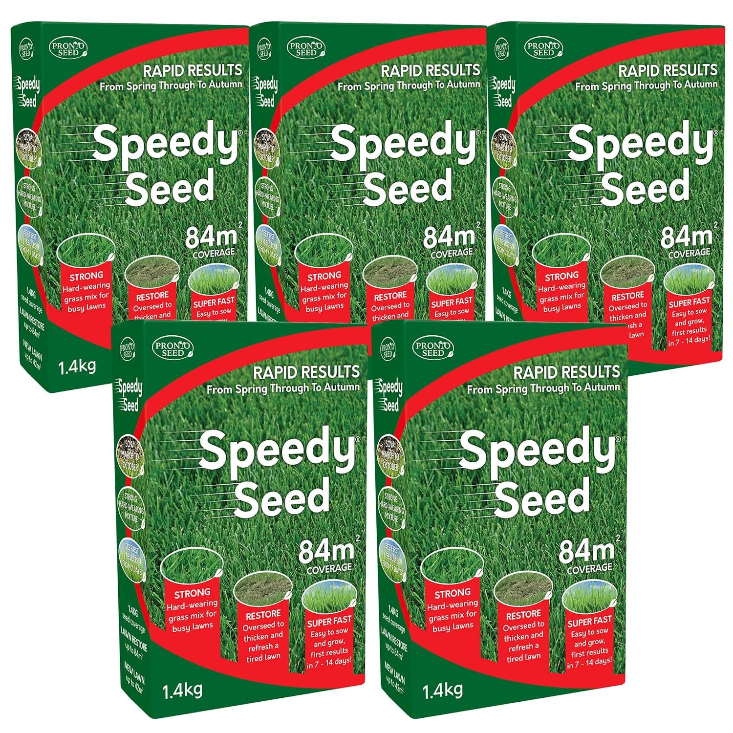 Pronto Seed Premium Grass Seed 7 kg - Fast Growing, Hard-Wearing - Covers 420m² for Lawns & Overseeding - DEFRA Approved & Tailored for UK Climate (7kg)
