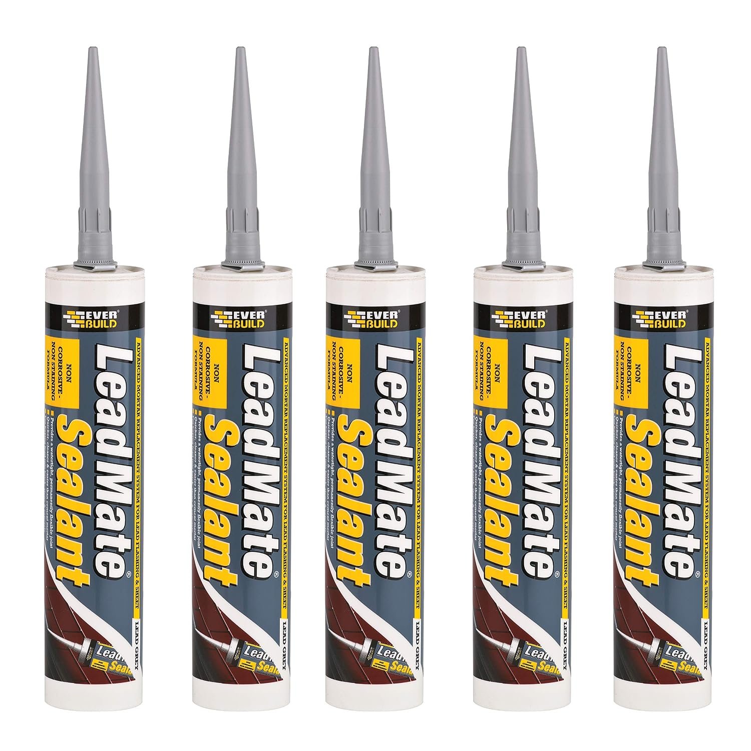 Everbuild 5 X LEAD Lead Mate Sealant 310 ml - Grey