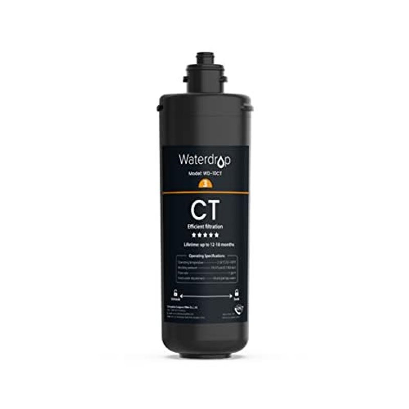 Waterdrop WD-10CT Under Sink Water Filter, Replacement for Waterdrop TSA & TSB 3-Stage Under Sink Water Filter System