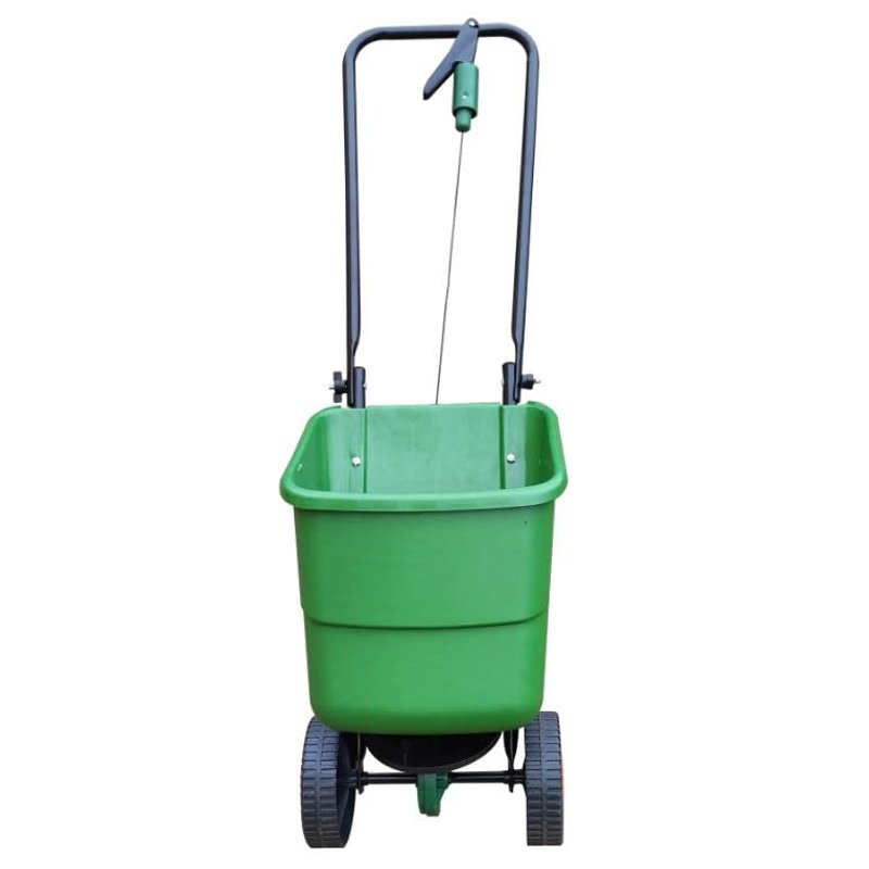 Push Trolley Rotary Lawn Seed Spreader 12L on Wheels | Grass Seed Spreader | 12 Litre Capacity Wheeled Lawn Fertiliser | Grass Feed Trolley for Garden