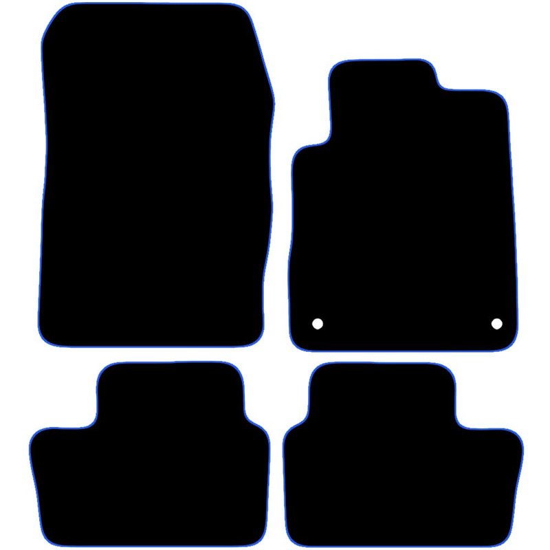 Nissan JUKE 2020 Onwards 4pc Set Car Mats UK-Made Tailored Fit Carpet Floor Mats Full Coverage Compatible Accessory Blue Trim