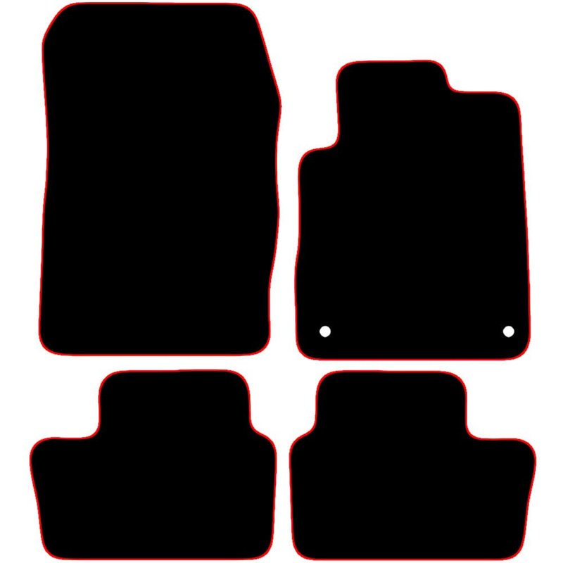 Nissan JUKE 2020 Onwards 4pc Set Car Mats UK-Made Tailored Fit Carpet Floor Mats Full Coverage Compatible Accessory Red Trim