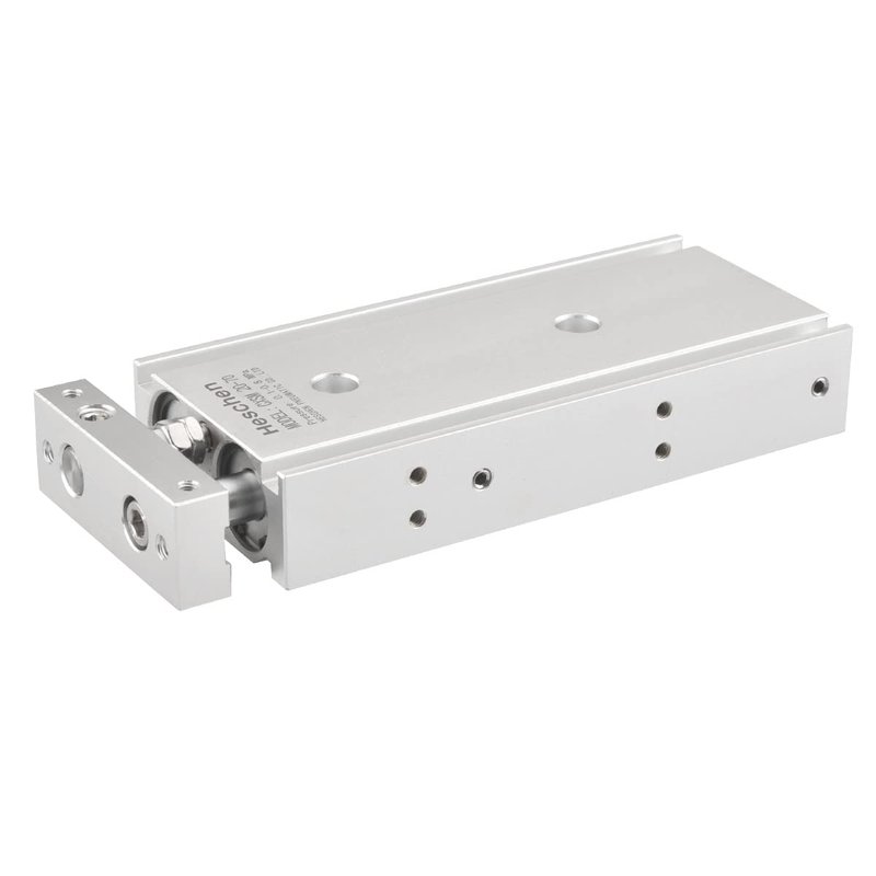 Heschen Dual Aluminum Air Cylinder, CXSM 20-70, Guide Rod Plate Double Rod Guided Pneumatic Slide Bearing Cushioned, 20mm Bore, 70mm Stroke, Double Acting