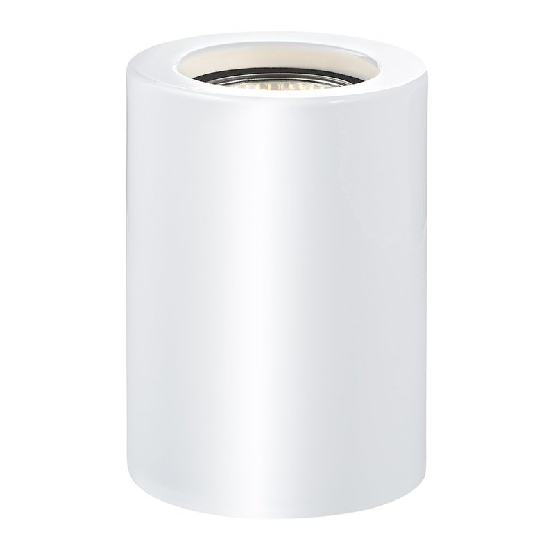 Small and Contemporary White Gloss LED Table/Floor Lamp Uplighter by Happy Homewares