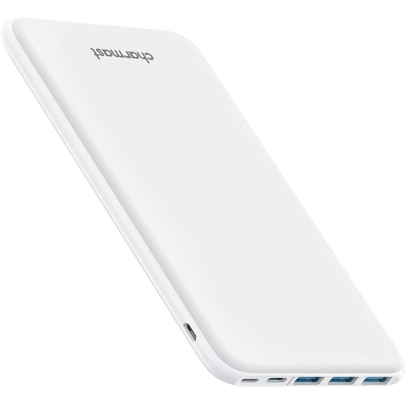 Charmast 26800mAh Power Bank USB C Battery Pack Portable Charger USB C Slim Type C Battery Bank with 3 Input & 4 iSmart Output compatible with Smartphones Tablets and More (White)