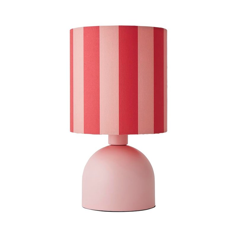 ValueLights | Miley Pink Stripes Drum Lamp Shade Pale Pink Table Lamp with LED Bulb | Table Lamps, Home Décor & Improvement Essential | Included LED Bulb