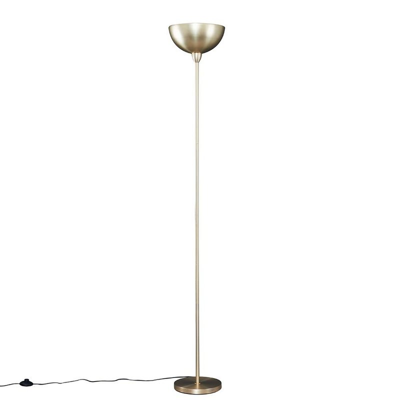 MiniSun | Modern Matt Gold Uplighter Floor Lamp with a Bowl Shaped Shade | Floor Lamps & Torchieres, Home Décor & Improvement Essential | Includes 6W LED Bulb [3000K Warm White]