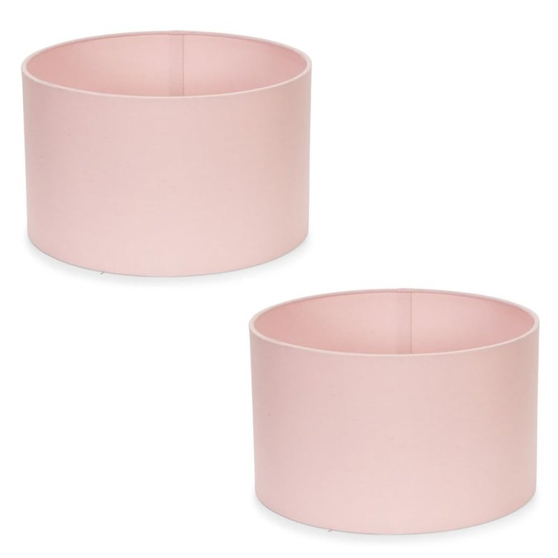 MiniSun | Small Modern Blush Pink Fabric Drum Light Shades | Lamp Shades, Home Décor & Improvement Essential | Set of 2 | 25cm Shade Width