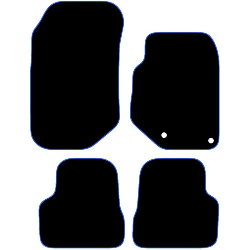 Carsio Carpet Car Mats For Vauxhall Corsa F 2020+ Onwards Tailored Fit Floor Mat Set Complete Accessory Black Custom Fitted - All Weather, Anti-Slip Backing & Blue Trim