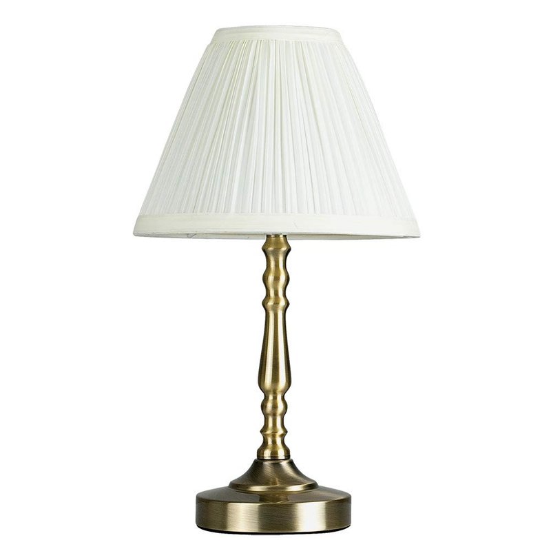 MiniSun | Vintage Style Antique Brass Touch Table Lamp with a Pleated Cream Shade | Table Lamps, Home Décor & Improvement Essential | Includes 4W LED Bulb [2700K Warm White]
