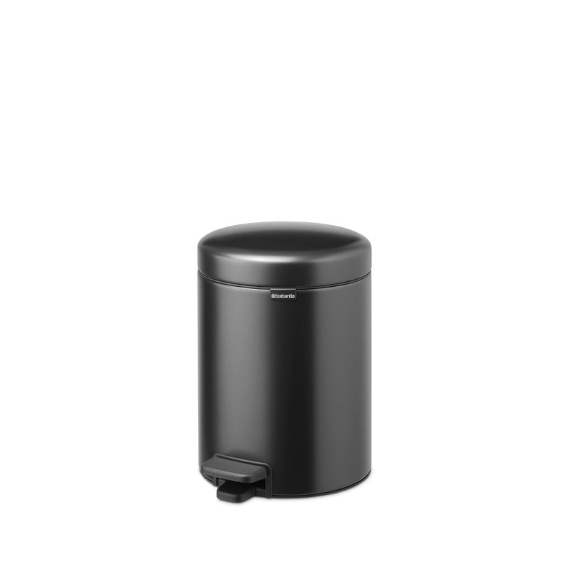 Brabantia NewIcon Small Bathroom Bin with Lid 5L | Odour-Proof Pedal Bin with Removable Inner Bucket for Bathroom, Toilet, or Small Spaces | Confident Grey