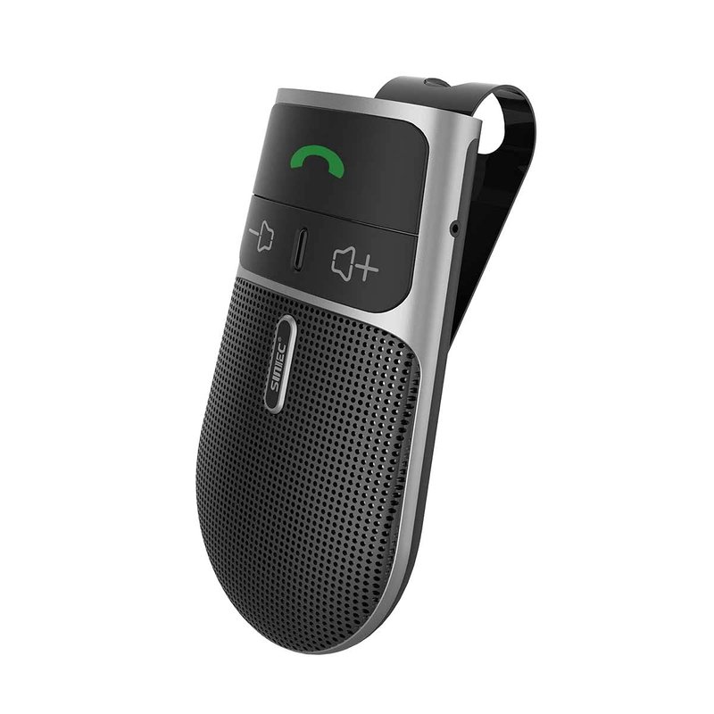 SUNITEC Hands Free Car Phone Kit Bluetooth, AUTO Power ON Van Handsfree Bluetooth Car Speaker Kit for Android with Visor Clip, Support Siri Assistant, Voice Guidance - BC920SA