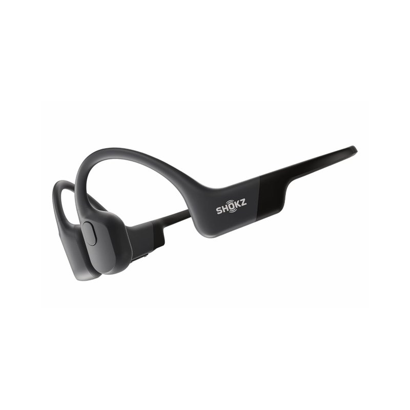 SHOKZ OpenRun Bone Conduction Headphones, Open-Ear Bluetooth Sports Earphones with Mic, IP67 Waterproof Wireless Headset for Running and Workout, 8H Playtime, USB-C - Black, Sport headband