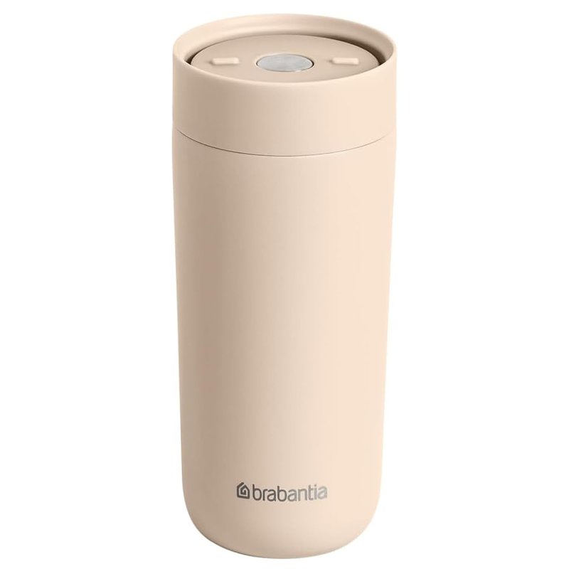 Brabantia Insulated Coffee Cup 330ml with One-Hand Opening Lid and Leak-Resistant Design, Suitable for Hot or Cold Drinks During Commuting