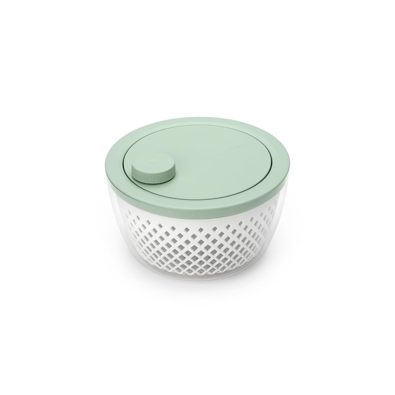 Brabantia Tasty+ Salad Spinner with Serving Bowl & Colander | Crisp Greens and Berry Dryer with Non-Slip Base | Recyclable, Dishwasher-Safe, Durable Plastice | Jade Green