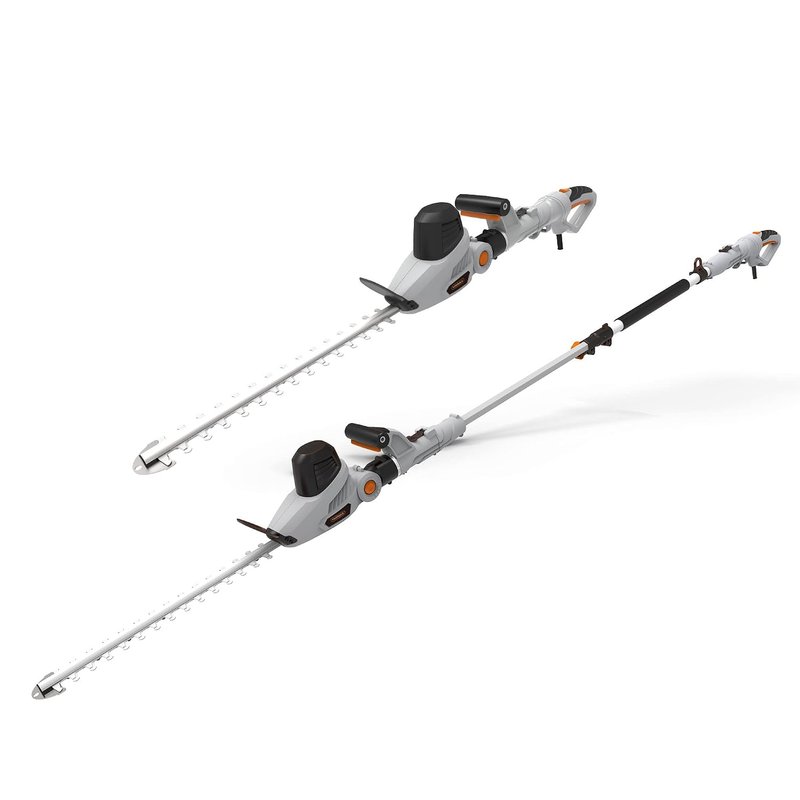 VonHaus Pole Hedge Trimmer Corded – Long Reach Telescopic Extendable Electric Cutter for Hedges, Bushes, Branches, Shrubs – 600W Motor, 45cm Blade, Dual Action Blades, 10m Cable, Blade Cover, Harness