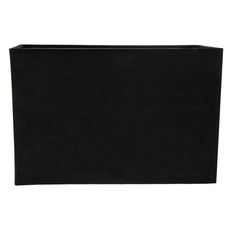 Contemporary and Stylish Jet Black Linen Fabric Rectangular Lamp Shade for Wall Ceiling or Table - 29cm Length 60w Maximum Suitable for The Home or Commercial Usage by Happy Homewares