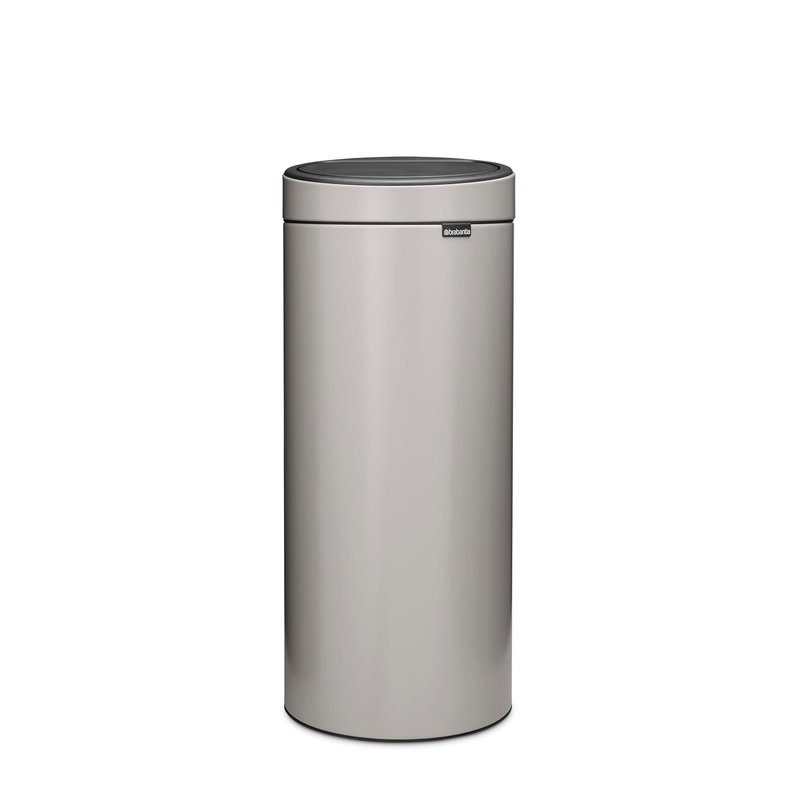 Brabantia 30L Kitchen Touch Bin New (Soft Grey) Removable Lid, Soft-Touch Open, Easy Clean Rubbish Waste Bin + Brabantia Bin Liners