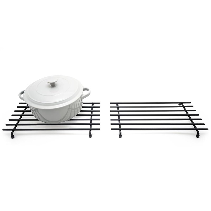 simplywire – Trivet – Pack of 2 - Heat Resistant – Kitchen Worktop Protectors – Large - Black