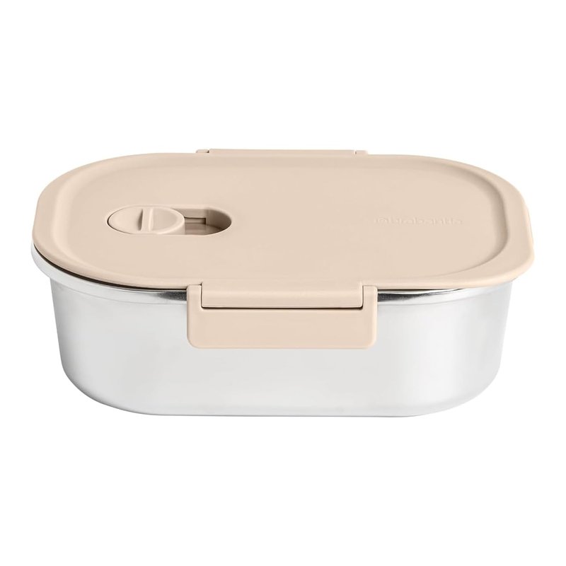 Brabantia Stainless Steel Lunch Box 1.1 Litre with Divider and Secure Clips, Suitable for Carrying Meals to Work, School or Travel