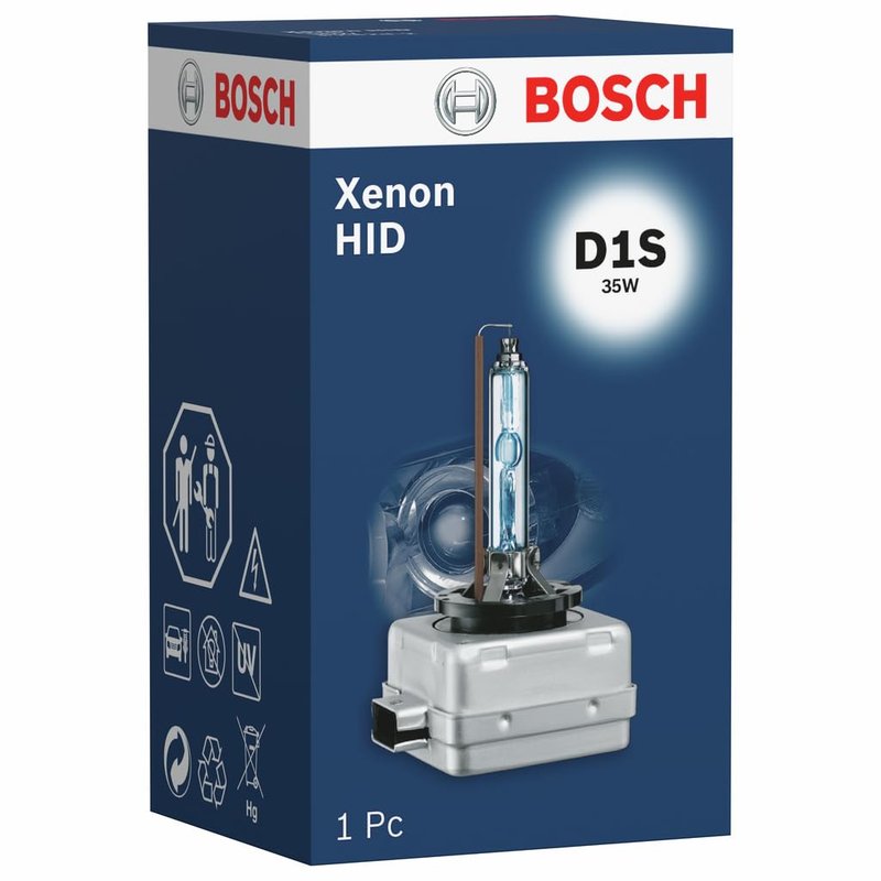 Bosch D1S Xenon HID Bulb for Car Headlights, 35W, 250% More Light Than Halogen Bulbs - Socket Type PK32d-2-1 Replacement Car Headlight Bulb