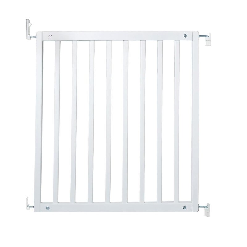 Safetots Simply Secure Wooden Gate, 72cm - 79cm, White, Wooden Stair Gate, Screw Fit Baby Gate, Stylish and Practical Safety Barrier