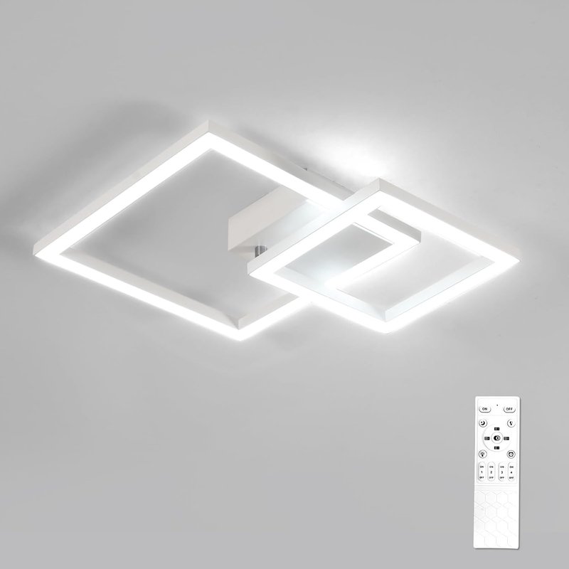 Osairous LED Ceiling Lights Dimmable, 34W Ceiling Light with Remote Control, 350° Rotatable Square Ceiling Lamp LED 3000K-6500K for Living Room,Bedroom, Kitchen, White 51CM