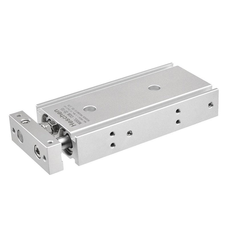 Heschen Dual Aluminum Air Cylinder CXSM 20-55 Guide Rod Plate Double Rod Guided Pneumatic Slide Bearing Cushioned 20mm Bore 55mm Stroke Double Acting