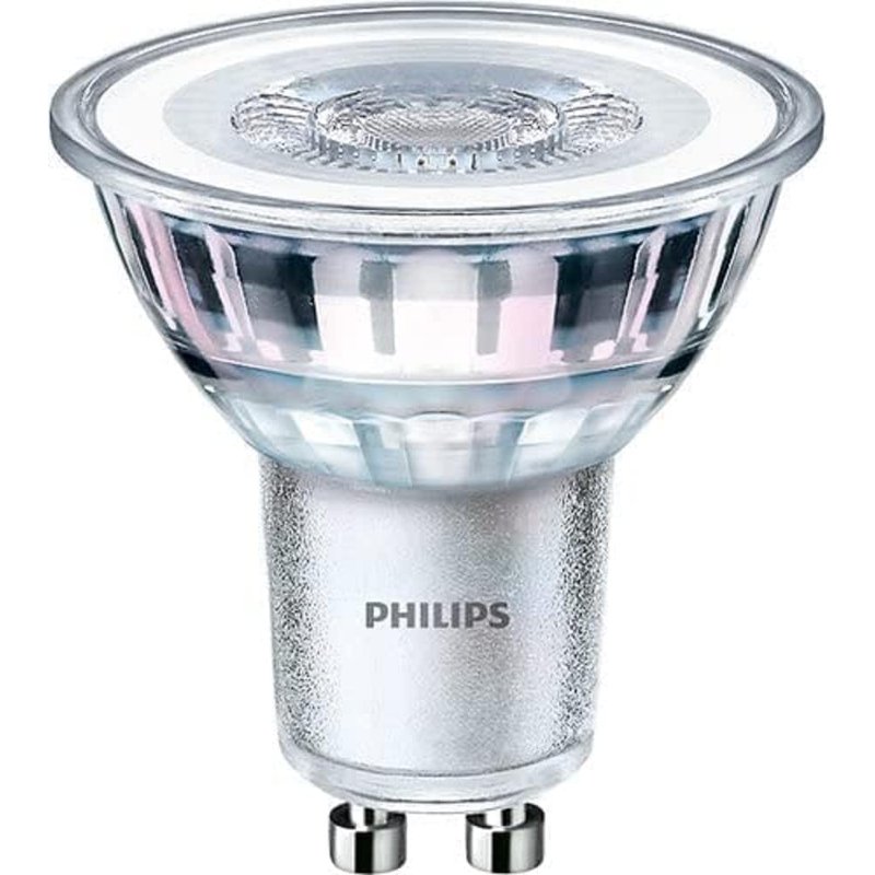 Philips LED Premium Spot Light Bulb 10 Pack [GU10 Spotlight] 4.6W (50W Equivalent). Non-dimmable, Warm White, for Indoor Home Lighting, Livingroom, Bedroom