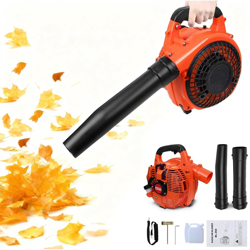 Leaf Blower, 26cc Cordless Petrol Garden Blower, Handheld Leaves Blowing Dust Snow for Blowing Leaves, Wood Chips, Dust, Garden Debris, Grass Cuttings