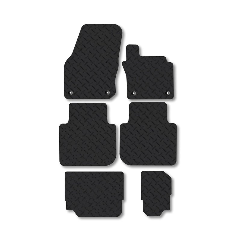 Skoda Kodiaq [7 Seats] (2024+) 5mm Rubber Car Mats Compatible with Accessories Premium Durable Tailored Fit Heavy-Duty Floor Mats Set Accessory Waterproof Durable Custom Fit Water Resistant Easy-Clean