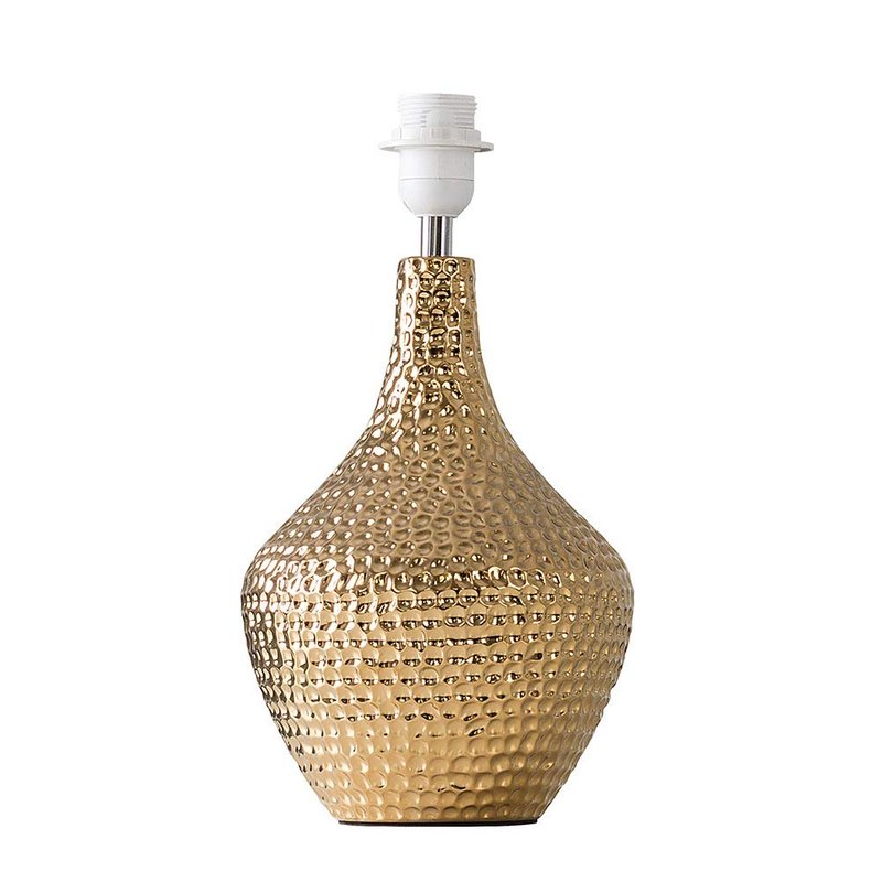 MiniSun | Modern Metallic Gold Indent Textured Ceramic Table Lamp Base | Table Lamps, Home Décor & Improvement Essential