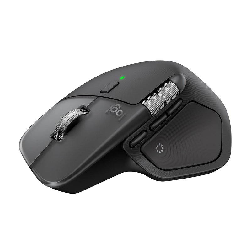 Logitech MX Master 4 for Mac, Ergonomic Bluetooth Mouse with Advanced Performance Haptic Feedback, Ultra-Fast Scrolling, USB-C Charging, MacOS, iPadOS, Windows - Space black