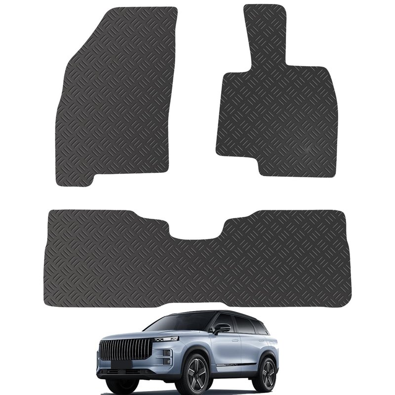 Carsio Rubber Car Mats For Jaecoo 7 [Plug-In-Hybrid Models] 2024+ Tailored Fit Rubber Floor Mat Set Complete Accessory Black Custom Fitted - Anti-Slip Backing, Heavy Duty & Waterproof