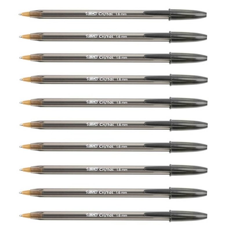 BIC 10 x 1.6mm Black Ink Pens