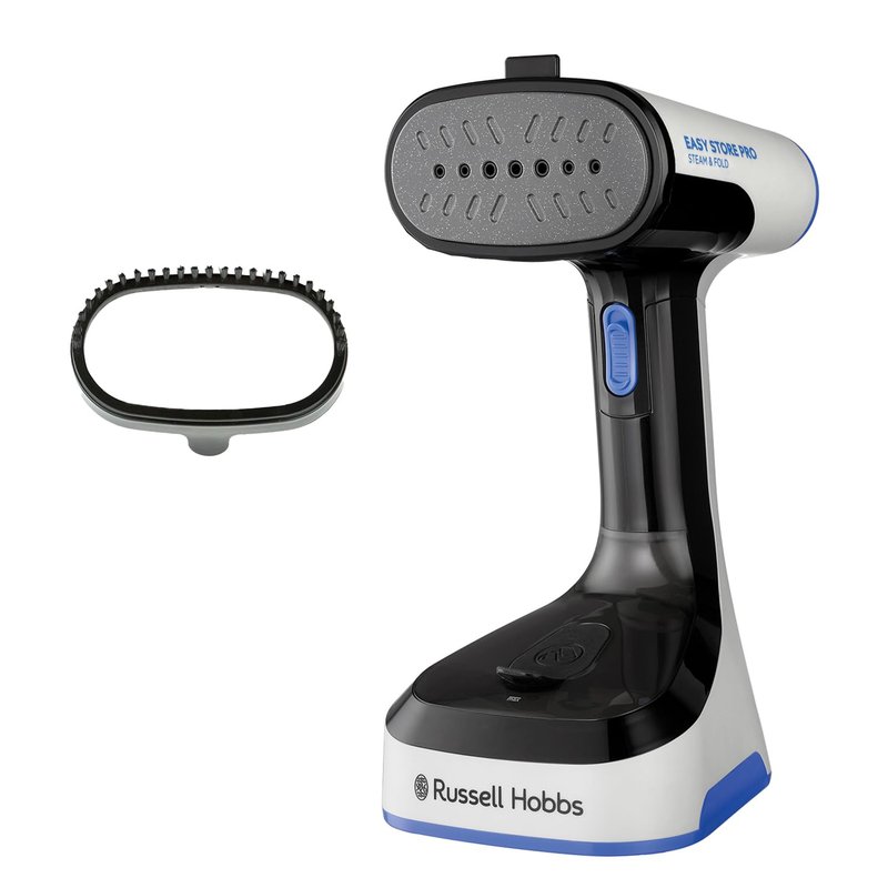 Russell Hobbs Handheld Clothes Steamer [powerful 1500W, Foldable & antibacterial] Steam Genie Easy Store (Sanitises, heats up quickly, 150ml tank, fabric nozzle, ideal for travel) 26740