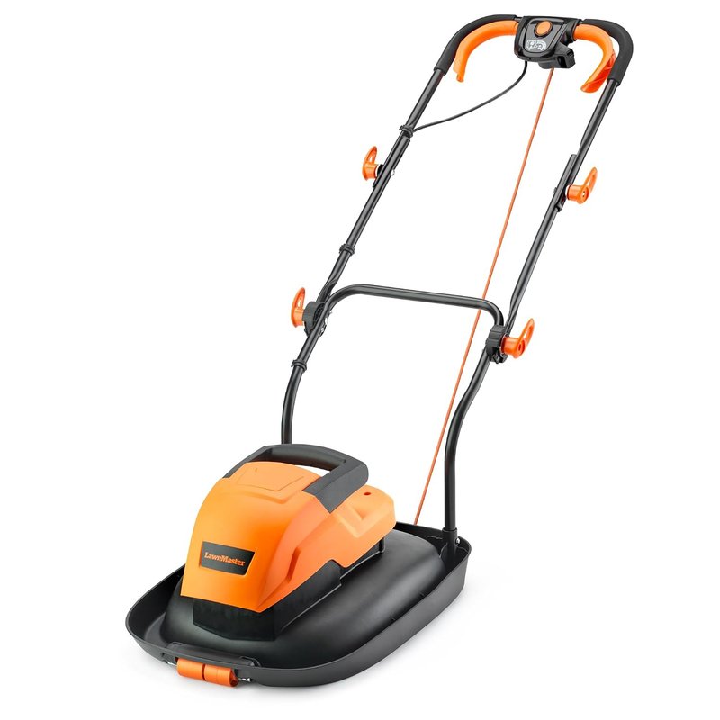 LawnMaster 33cm Hover Lawnmower, Powerful 1600W Motor, Lightweight easy to push mulching hovering mower. Non-Collect Traditional Hover, Collapses for easy storage, 2 year guarantee
