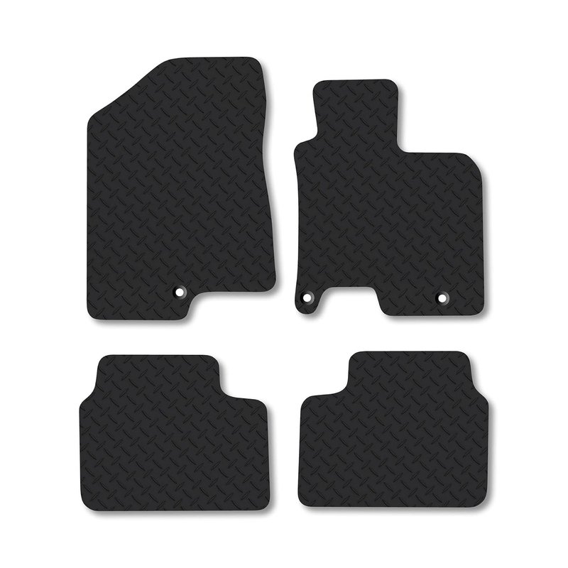 Kia Ceed (2012-2018) Heavy Duty Thick Rubber Car Mats Accessories Tailored Fit Front Rear Set Compatible Accessory Waterproof Durable Non-Slip 5mm Full Coverage Protection with Clips