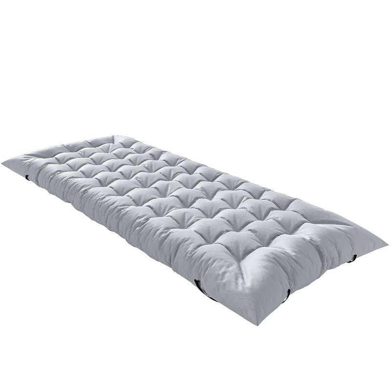 Outsunny Sleeping Mat, Foldable Camping Mattress Pad with Four Corner Elastic Straps, Camping Mat for Cot, Tent, Travel, 200 x 80 cm, Light Grey