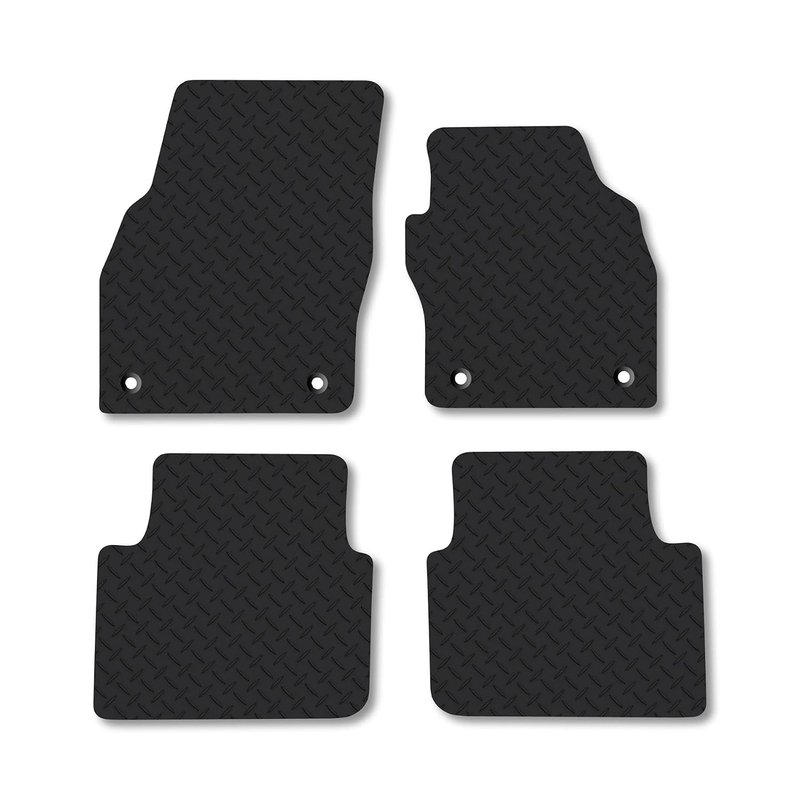 Skoda Kamiq (2017+) Heavy Duty Thick Rubber Car Mats Accessories Tailored Fit Front Rear Set Compatible Accessory Waterproof Durable Non-Slip 5mm Full Coverage Protection with Clips