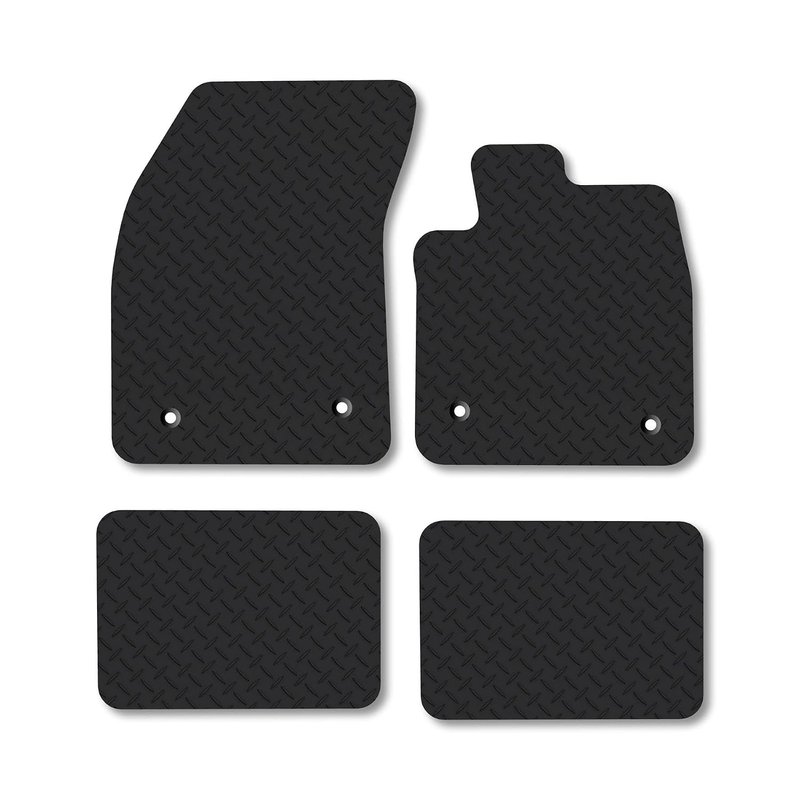 Ford Focus (2018+) [MK4] Heavy Duty Thick Rubber Car Mats Accessories Tailored Fit Front Rear Set Compatible Accessory Waterproof Durable Non-Slip 5mm Full Coverage Protection with Clips