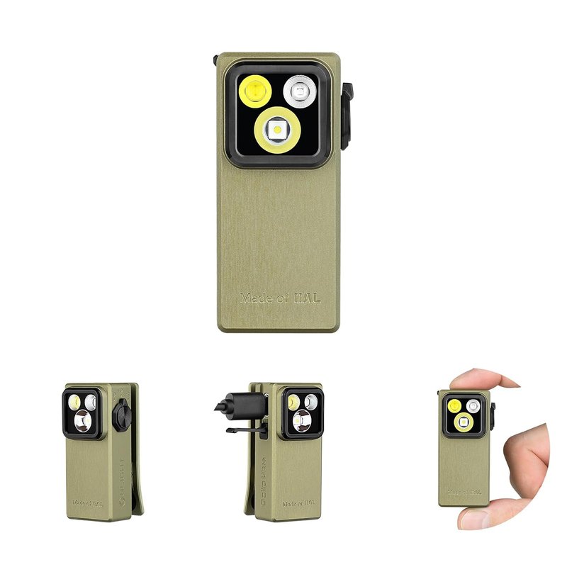 OLIGHT Oclip Ultra 530 Lumens Clip on Torch with UV Light, Floodlight, Spotlight, USB-C Rechargeable EDC Lamp with Magnetic Base, Durable Mini LED Flashlight for Running, Working, Hiking (Olive Green)