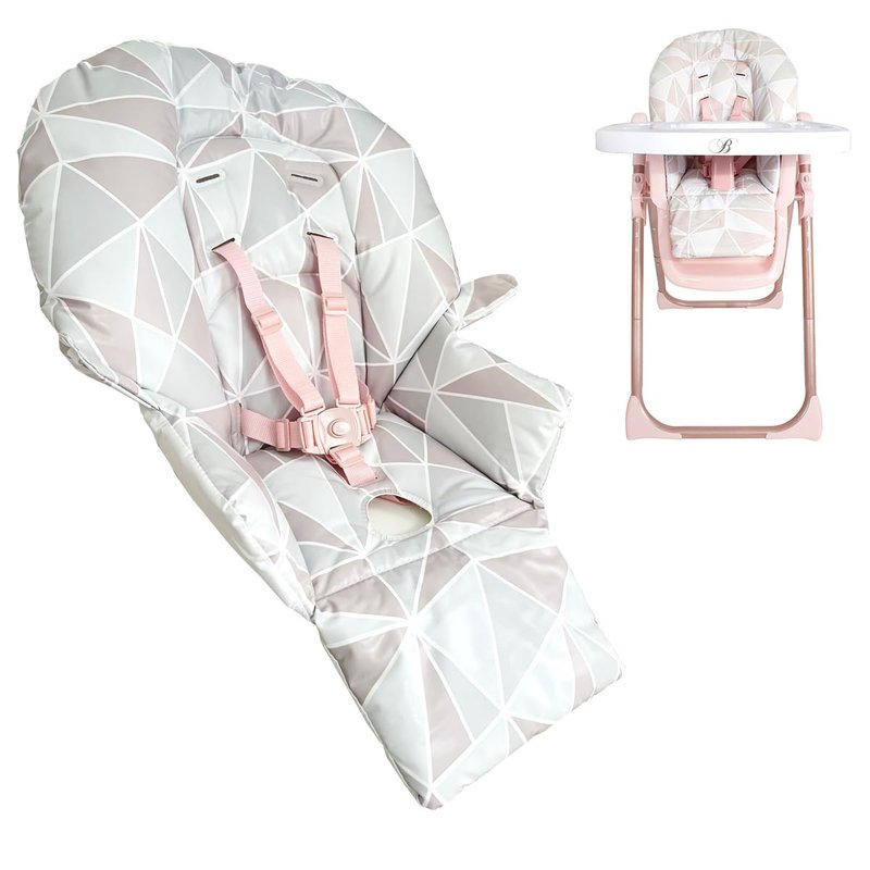 My Babiie MBHC8 Premium Highchair Seat Cover Only with 5-Point Harness - Padded PVC Seat Cover, Easy Clean, Seat Cushion Compatible with My Babiie MBHC8 - Rose Geometric