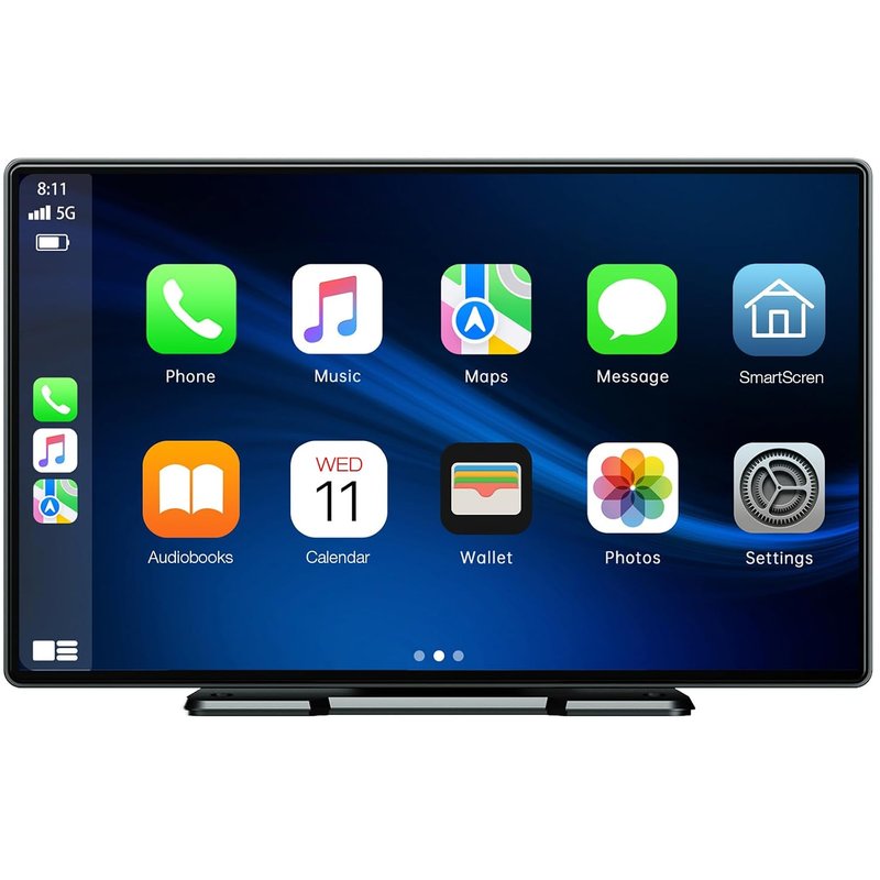 LAMTTO 9 Inch Wireless Car Stereo with Apple Carplay and Android Auto,Portable Touch Screen GPS Navigation for Car,Car Audio Receivers with Bluetooth,Airplay,AUX,Screen for All Vehicles